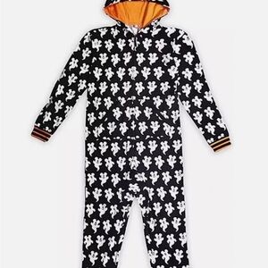 Disney Store Halloween Ghost Black White Mickey Adult One PJs Piece Jumpsuit